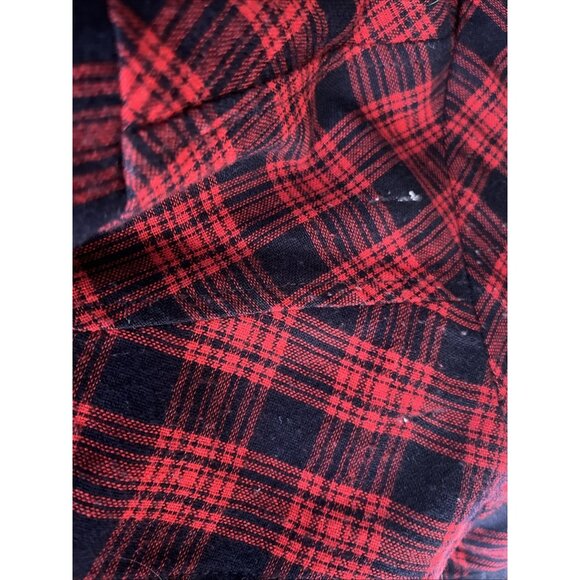 Urban Outfitters Black/Red Plaid Maxi Dress Pleated Bottom Ruffle Sz S - Picture 10 of 10